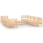 vidaXL Salon de jardin 9 Pièces Bois de pin massif