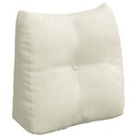 vidaXL Coussin de Dos Crème 45 x 24 x 50 cm Velours