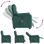 vidaXL Fauteuil de massage inclinable Vert foncé Tissu