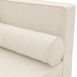 vidaXL Chaise longue avec coussins et traversin crème velours