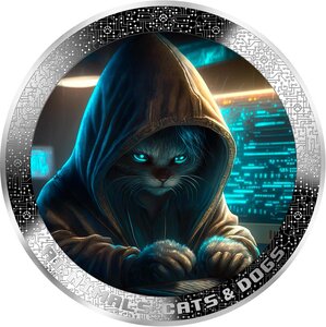 Pièce de monnaie en Argent 1000 Francs g 31.1 (1 oz) Millésime 2025 AI-Nimals HACKER CAT AI-NIMALS (PRÉCOMMANDE)