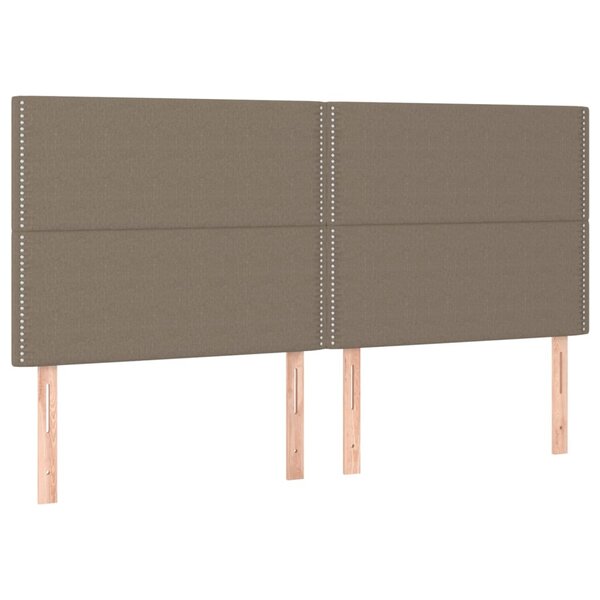 vidaXL Tête de lit Taupe 200x5x118/128 cm Tissu