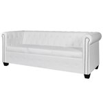 vidaXL Canapé Chesterfield à 3 places cuir synthétique blanc