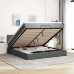 VidaXL Cadre de lit ottoman avec matelas gris foncé 200x200 cm tissu