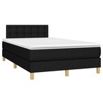 vidaXL Sommier à lattes de lit avec matelas LED Noir 120x200 cm Tissu