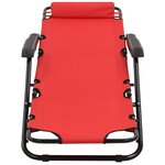 vidaXL Chaises longues pliables 2 Pièces avec repose-pied Acier Rouge