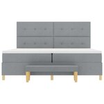 vidaXL Lit à ressorts avec matelas Gris clair 200 x 200 cm tissu