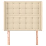 vidaXL Tête de lit avec oreilles Crème 93x16x118/128 cm Tissu