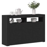 vidaXL Buffet avec lumières LED noir 115 5x30x75 cm