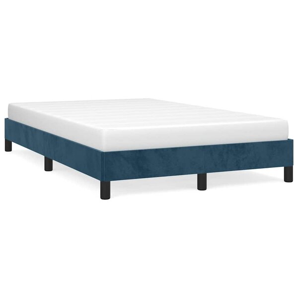 vidaXL Cadre de lit sans matelas bleu foncé 120x200 cm velours