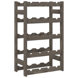 vidaXL Casier à bouteilles pour 20 bouteilles gris bois pin solide