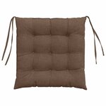 vidaXL Coussins de siège 2 Pièces Marron 40 x 40 x 6 cm tissu
