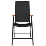 vidaXL Ensemble à manger de jardin 3 Pièces Noir