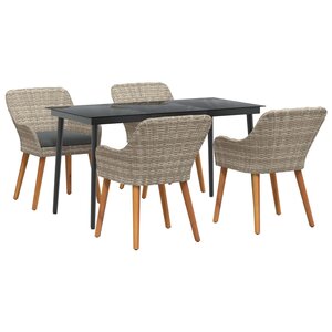 vidaXL Ensemble de salle à manger pour jardin 5 Pièces Gris clair