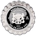 PEPSI BOTTLE CAP argent Proof monnaie 500 Francs Chad 2022