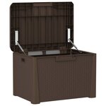 vidaXL Boîte de rangement de jardin marron 125 L PP