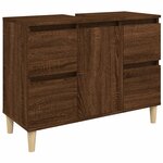 vidaXL Ensemble de meubles de salle de bain 3 Pièces Chêne marron
