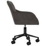 Chaise fauteuil siège pivotante de bureau informatique étude foncé velours gris 02_0024133
