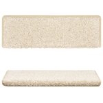 vidaXL Tapis d'escalier 10 pièces 65 x 21 x 4 cm Blanc Bord rectangulaire
