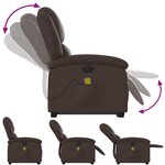 vidaXL Fauteuil inclinable de massage électrique marron similicuir