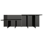 vidaXL Table basse 2 Pièces Noir brillant 111 5x50x33cm Bois d'ingénierie