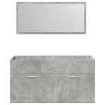 vidaXL Ensemble de meubles de salle de bain 4 Pièces gris béton