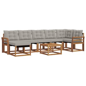 vidaXL Ensemble de canapés d'extérieur 8 pc Gris Naturel et Clair