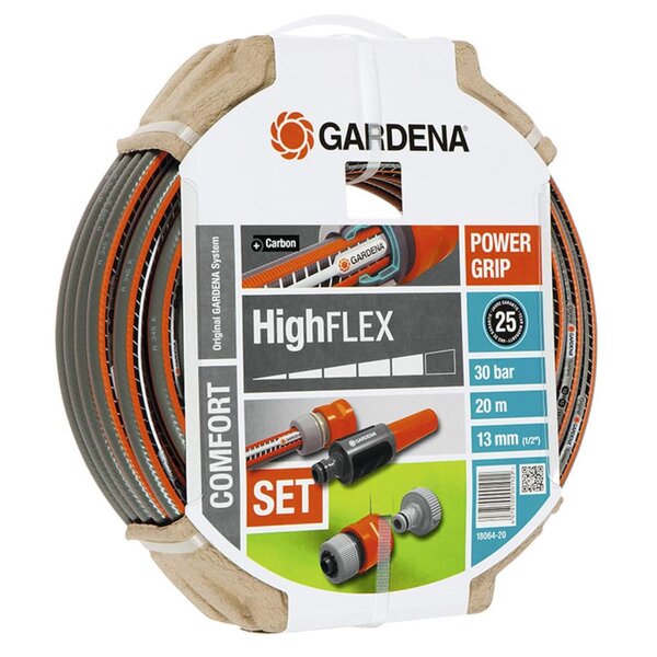 Gardena kit de tuyau d'arrosage 6 pcs comfort highflex 20 m 18064-20