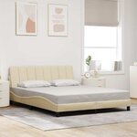 vidaXL Cadre de lit sans matelas crème 160x200 cm tissu