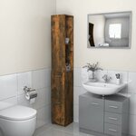 vidaXL Armoire de bain chêne fumé 25x26 5x170 cm bois d'ingénierie