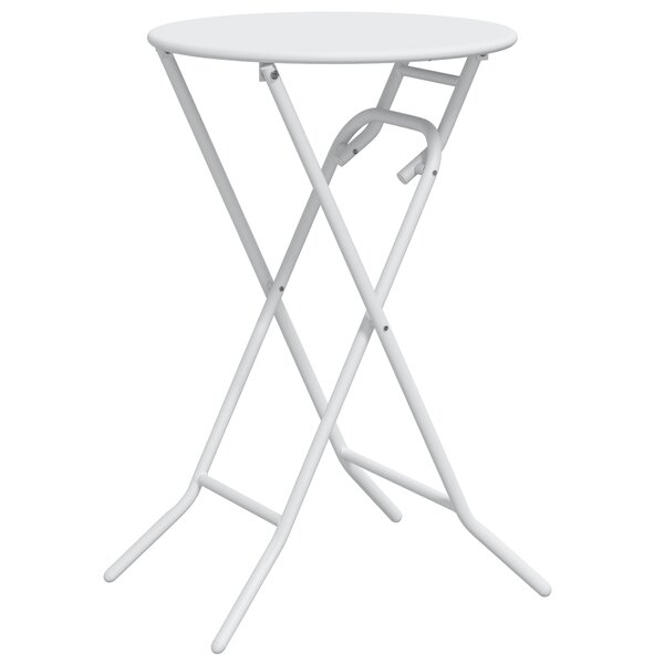 vidaXL Table de jardin pliante Blanche Ø50x72 cm Acier
