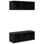 vidaXL Meubles TV muraux 2 Pièces Chêne noir 37 x 37 x 107 cm