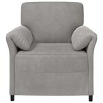 vidaXL Canapé 1 place Gris clair 88 x 83 x 95 cm Velours
