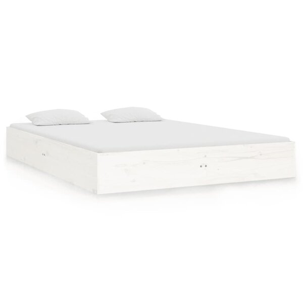 vidaXL Cadre de lit sans matelas blanc bois massif 120x190 cm