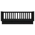vidaXL Lit de jour sans matelas noir 75x190 cm bois de pin massif