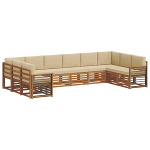 vidaXL Ensemble de canapé d'angle avec coussin 10 Pièces Naturel et Beige