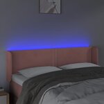 vidaXL Tête de lit à LED Rose 147x16x78/88 cm Velours