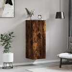 vidaXL Armoire murale chêne fumé 34 5x34x90 cm