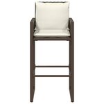 vidaXL Tabourets de bar jardin coussins lot de 2 marron résine tressée