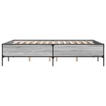 vidaXL Cadre de lit sonoma gris 150x200 cm bois d'ingénierie et métal