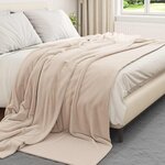 vidaXL Jeté Beige 240 x 270 cm Toison