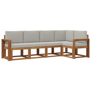 vidaXL Ensemble de canapés d'extérieur 5 pc Gris Naturel et Clair