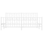 vidaXL Cadre de lit métal avec tête de lit/pied de lit blanc 183x213cm