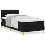 vidaXL Lit avec sommier avec matelas Noir 90x200 cm Tissu