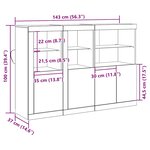 vidaXL Buffet Bois ancien 142.5 x 37 x 100 cm Bois d'ingénierie