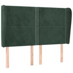 vidaXL Tête de lit avec oreilles Vert foncé 147x23x118/128 cm Velours