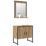 vidaXL Ensemble de mobilier de salle de bain avec porte 2 Pièces Marron