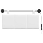 vidaXL Tête de lit suspendue Avec lumière LED Blanc Tissu