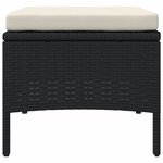 vidaXL Canapé de jardin table à thé et tabourets Résine tressée Noir