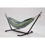 Copacabana bleu/vert - Hamac sur pied 2,6 m avec toile en tissu